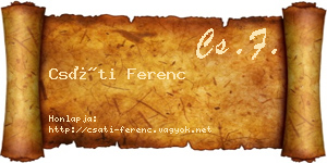 Csáti Ferenc névjegykártya