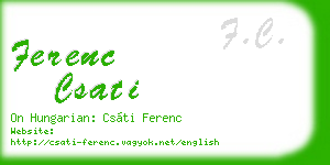 ferenc csati business card